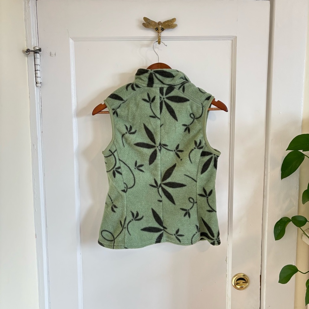 Vintage Patagonia Synchilla Green Floral Leaf Fleece Vest Medium Made in‎ USA - Picture 5 of 7